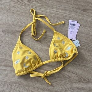 NWT Wild Fable Yellow Bikini Top with Silver Embellishments